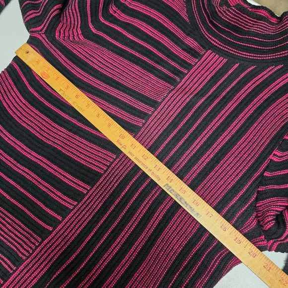 Habitat‎ Clothes Sweater Womens Medium Black Pink Striped Knit Cowl Neck - Picture 8 of 11